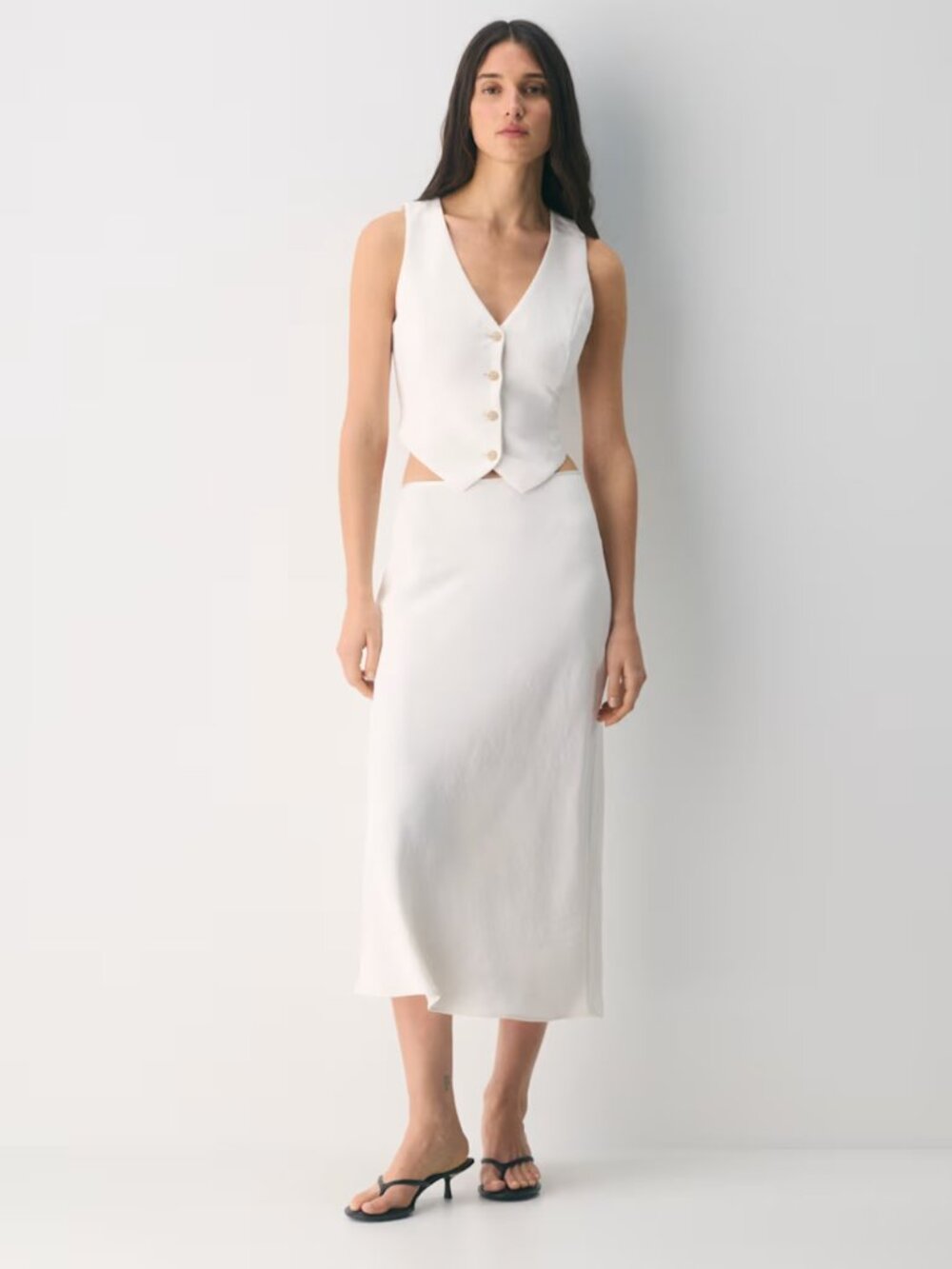 NWT Aritzia WILFRED Pacino Vest - Crepette - Light Birch 10 - Picture 2 of 8